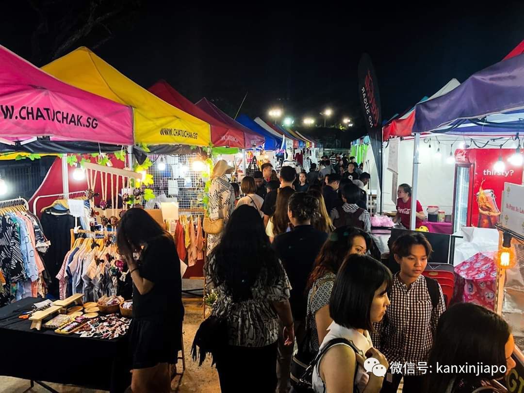 200多個美食攤位營業，新加坡4000多人量體溫後逛吃泰式夜宵！