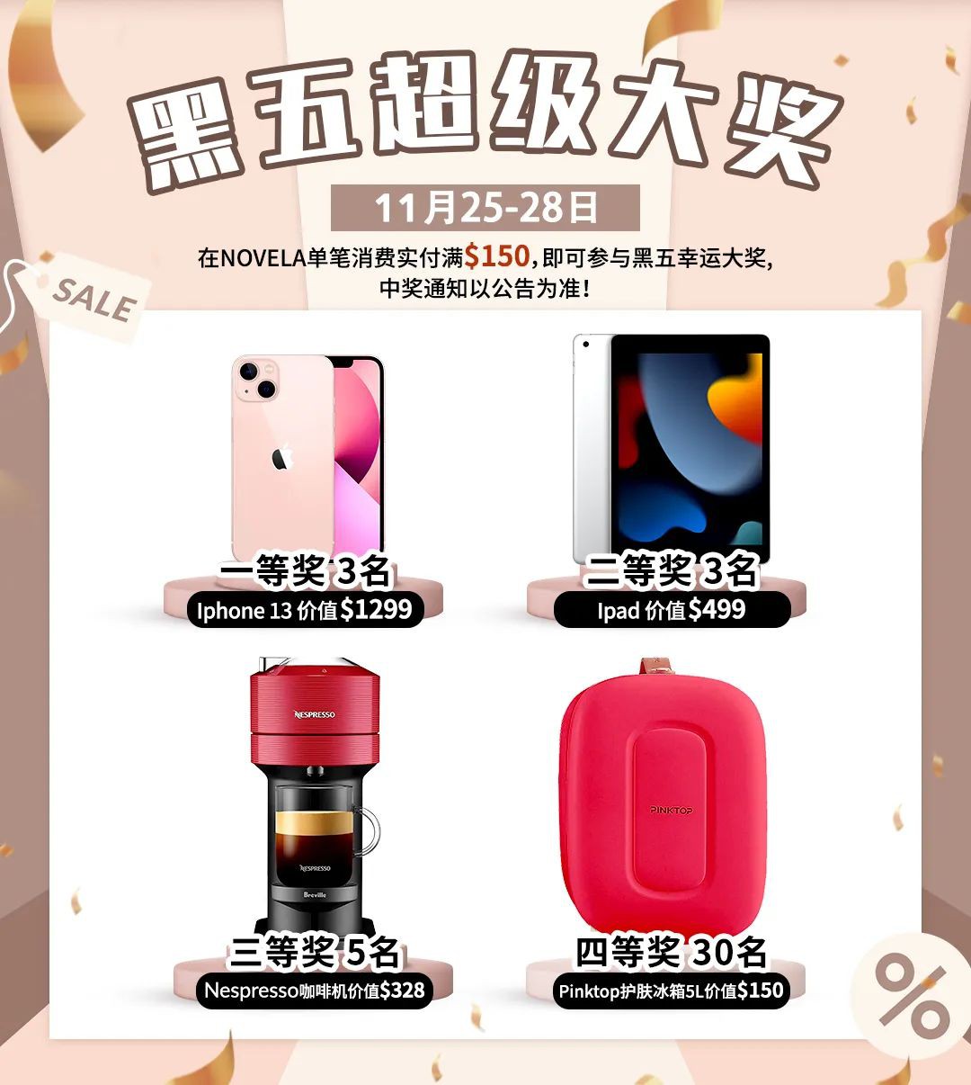 NOVELA黑五年終大促來襲，狂送iPhone 13、iPad等超級大禮！