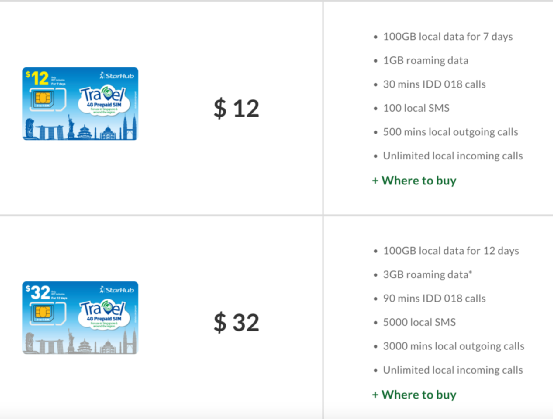 “短期在新加坡，哪种电话卡上网流量多，费用最划算？”
